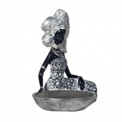 Figurines décoratives | Figurine en Résine d'Africana de Couleur Argent 18 x 11 x 18 cm