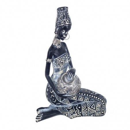 Figurines décoratives | Figurine en résine d'Africana de couleur argent 20 x 10 x 17 cm