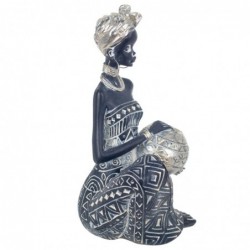 Figurines décoratives | Figurine en Résine d'Africana de Couleur Argent 18 x 11 x 11 cm