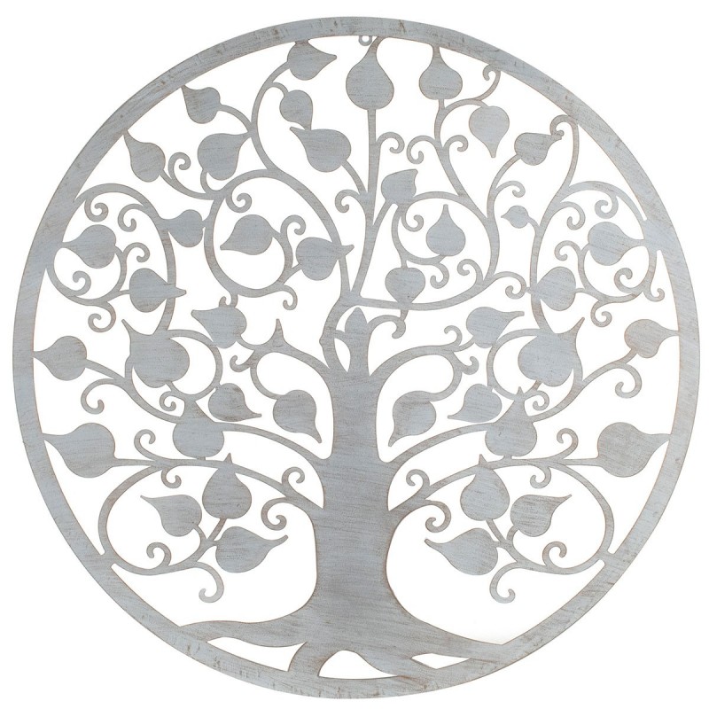 Décoration murale | Arbre de Vie Mur 82cmx1 cmx82 cm, Couleur Gris Métal