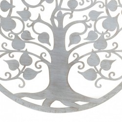 Décoration murale | Arbre de Vie Mur 82cmx1 cmx82 cm, Couleur Gris Métal