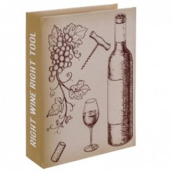 Livres Décoratifs | Boîte à livres en bois avec pack pour le vin, Wine Design, 5x14,5x20 cm