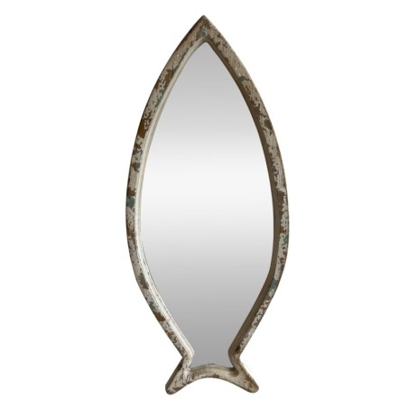 Miroir décoratif en bois et verre en forme de poisson pour la décoration de la maison