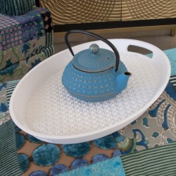 Théière avec Filtre | Théière en fonte, Volume : 0,6 litre Couleur Bleu et Or