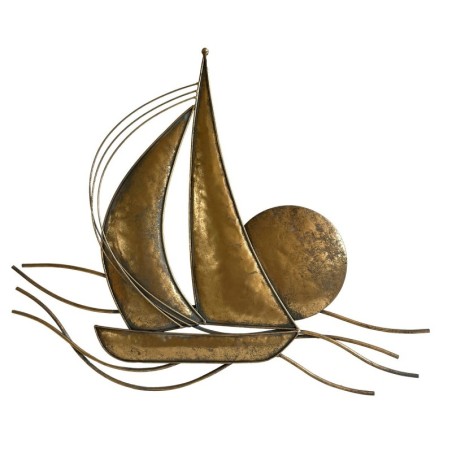 Ornement mural décoratif bateau nautique pendentif en métal doré 55,5x4x68 cm