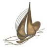 Ornement mural décoratif bateau nautique pendentif en métal doré 55,5x4x68 cm