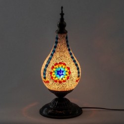Lampe de table en mosaïque multicolore, design unique et élégant pour illuminer votre intérieur