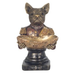 Plateau décoratif pour chien en résine dorée, figurine moderne, cadeau pour la maison et le bureau