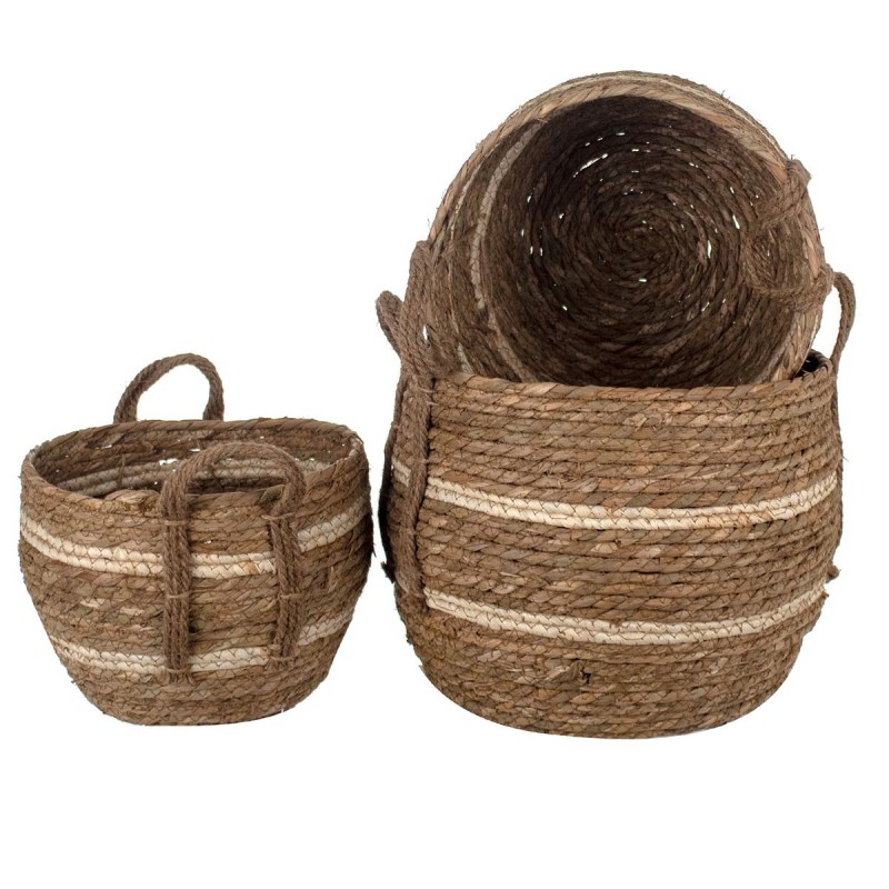 Paniers en osier | Paniers décoratifs en osier Lot de 3 paniers, 26x26x34 cm