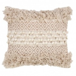 Coussin bohème | Coussin en jute 45x45 cm, couleur naturelle