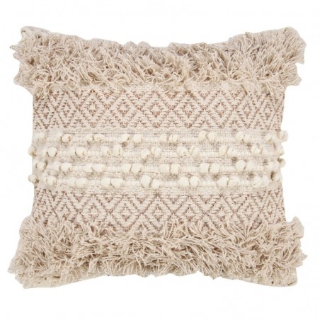 Coussin bohème | Coussin en jute 45x45 cm, couleur naturelle