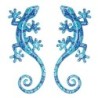 Figurine décorative en petit lézard bleu pour collection et cadeau