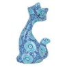 Figurine de chat bleu en résine, 11,5 cm x 4 cm x 6,5 cm, décoration de la maison