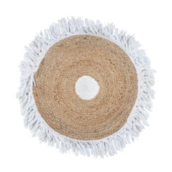 Tapis rond en jute | Tapis Ronds, Tapis Jute à Franges Diamètre 90 cm
