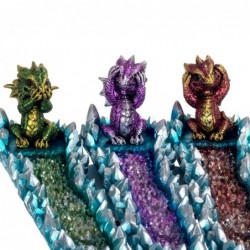 Brûleur d'encens | Porte-encens 8x6x26 cm Dragons, Lot de 3