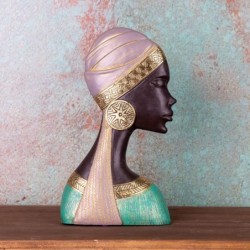 Figurines décoratives | Tête Africaine Figurine Résine 25x7x15 cm