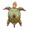 Tortue tropicale en métal vert, ornement mural, décoration de la maison