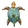 Ornement mural décoratif en forme de tortue tropicale en métal vert, 25x2x22cm