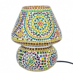 Lampe de table arabe | Lampe marocaine | Forme de champignon 31x23x23 cm | Couleur: Multicolore