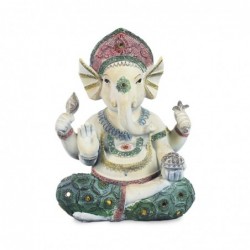 Figurines décoratives | Figurine en résine du dieu Ganesha 22,5 x 10 x 18 cm | Couleur blanche