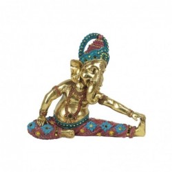 Figurines décoratives | Bronze Dieu Ganesha Yoga Figure 22 x 8,5 x 25 cm | Couleur dorée