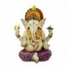 Figurines décoratives | Figurine Dieu Ganesha en résine 38 x 21 x 29 cm | Couleur blanche