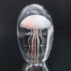 Presse-papier méduse en cristal Transparent, décoratif, cadeau pour la maison et le bureau