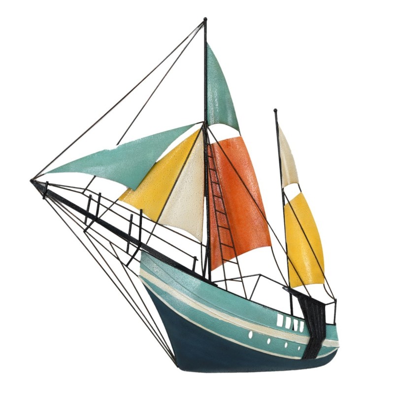 Ornement mural de bateau à voilier nautique, décoration maritime pour la maison, Style marin, application en métal, 96 cm