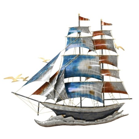 Ornement mural de bateau nautique en métal pour la décoration de la maison maritime, idéal pour le style marin