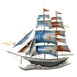 Ornement mural de bateau nautique en métal pour la décoration de la maison maritime, idéal pour le style marin
