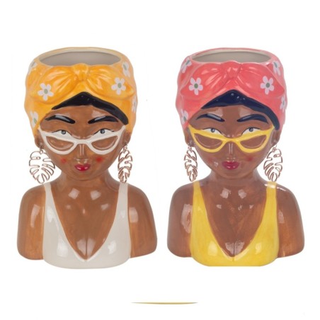 Vase buste de femme décoratif en céramique pour la maison, ornement élégant, accessoire design, cadeau original