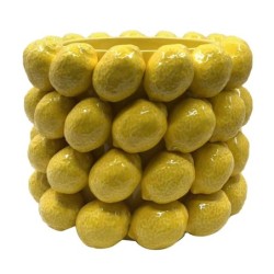 Grand planteur de citron décoratif en céramique pour plantes, vase à fleurs jaunes, accessoire de jardin élégant