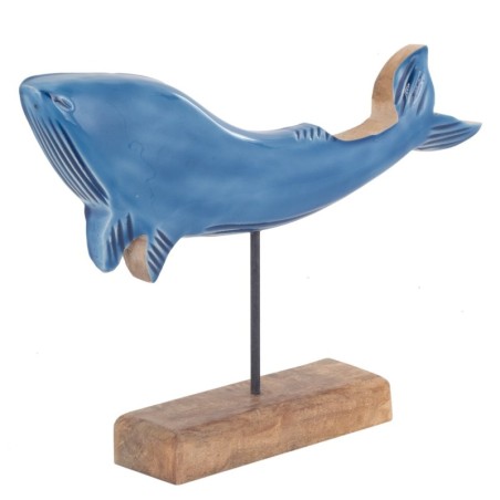 Baleine décorative bleue en bois, figure animale pour une décoration moderne et originale de la maison, cadeau unique