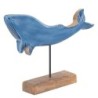 Baleine décorative bleue en bois, figure animale pour une décoration moderne et originale de la maison, cadeau unique