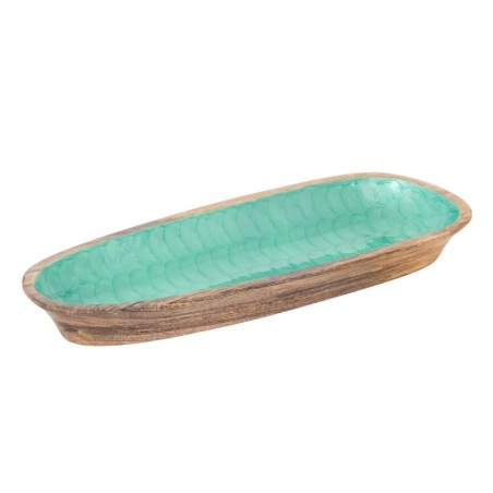 Plateau de décoration en bois vert pour le rangement et l'organisation à la maison, au bureau ou lors d'événements