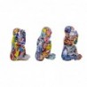 Figurine de singe en résine multicolore 11 * 15 * 8cm Ensemble de 3 unités Figurine de singe Ensemble de 3 U