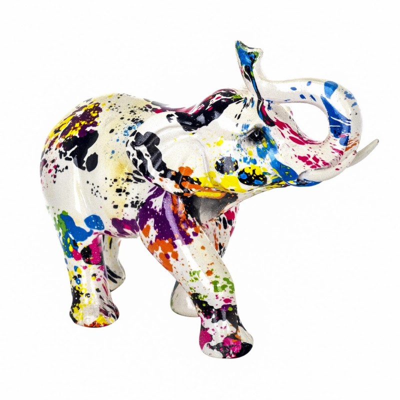 Figurine Éléphant Multicolore en Résine 21*17*10cm