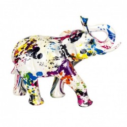 Figurine Éléphant Multicolore en Résine 21*17*10cm