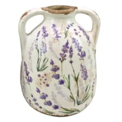 Petit vase décoratif en céramique avec motif lavande pour la décoration de la maison et les cadeaux spéciaux