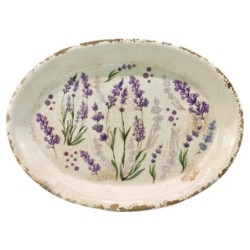 Assiette décorative lavande pour la maison, en céramique élégante, idéale comme centre de table et décoration intérieure