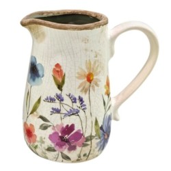 Vase en céramique blanche pour petites fleurs - Décoration d'intérieur romantique et élégante