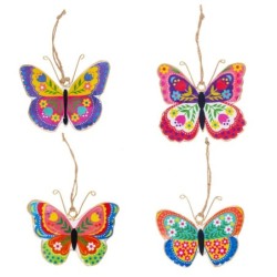Pendentif Papillon Multicolore 4 Diff. - Décoration Romantique, Cadeaux Originaux et Accessoires de Style