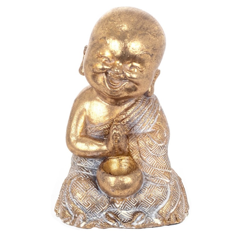 Figurine de bouddha doré en résine 15*9*10cm