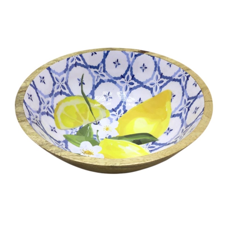 Bol décoratif en bois pour fruits et légumes - Idéal pour les cuisines modernes et rustiques, design élégant et fonctionnel