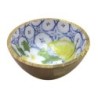 Petit bol à citron en bois, idéal pour la décoration de cuisine et le stockage de fruits, style rustique