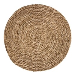 Dessous de Plat Naturel en Palmier et Jonc de Mer, Idéal pour la Décoration de Table et la Protection des Surfaces, 40x40 cm