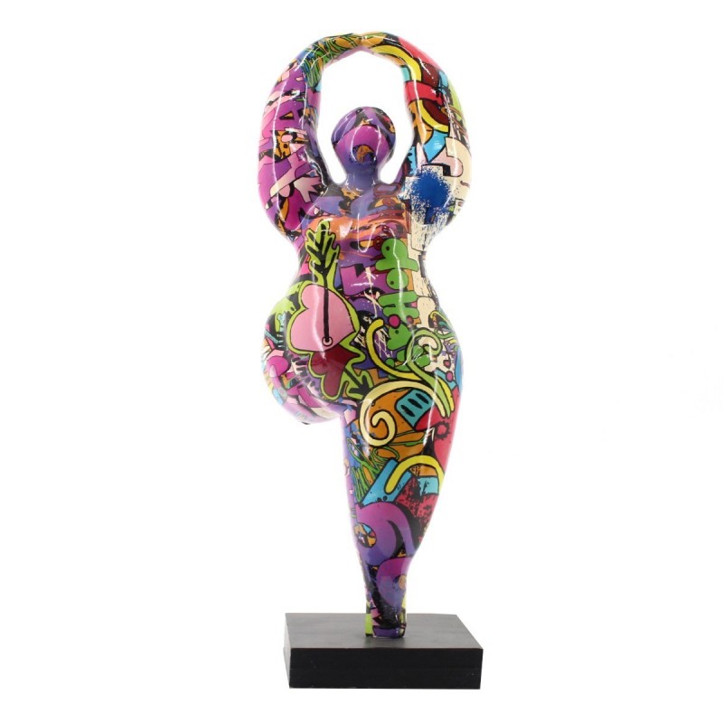 Figure de personne en résine multicolore 51 * 19 * 16cm Figure de danseur