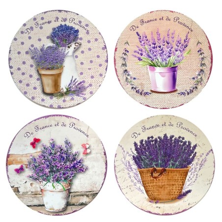 Dessous de plat lavande 4 unités, tapis de Table décoratif en céramique, cadeau idéal, accessoires de cuisine élégants