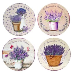 Dessous de plat lavande 4 unités, tapis de Table décoratif en céramique, cadeau idéal, accessoires de cuisine élégants