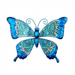 Figure d'animal bleu en métal et cristal 19 * 1 * 26cm Figure de papillon